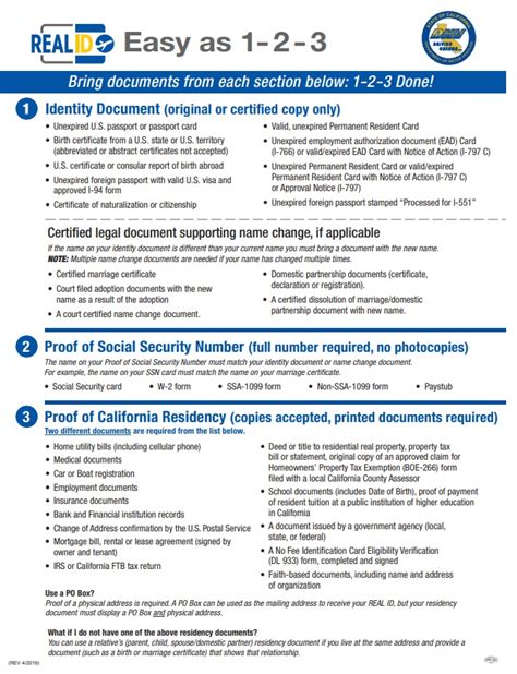 ca smart id card requirements|california real id form.